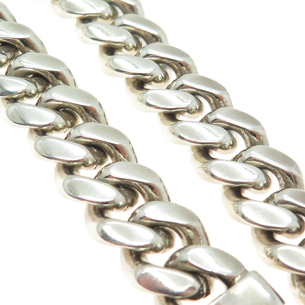 925 Sterling Silver Vintage Solid 69.7g Miami Cuban Link Bracelet 7"