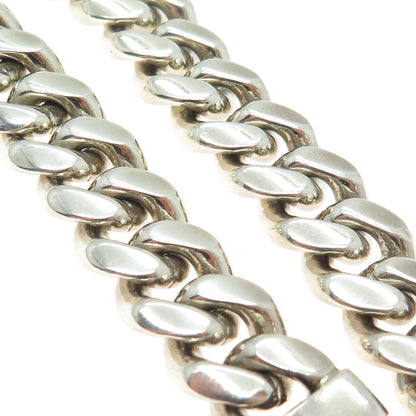 925 Sterling Silver Vintage Solid 69.7g Miami Cuban Link Bracelet 7"