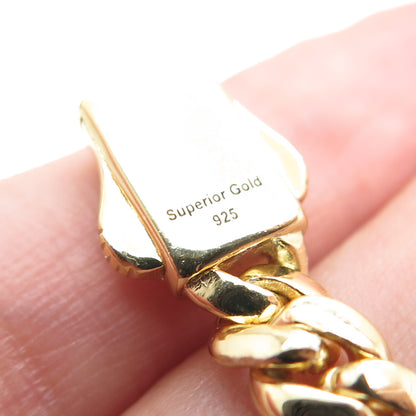 SUPERIOR GOLD 925 Sterling Silver Round-Cut C Z Cuban Link Bracelet 6.5"