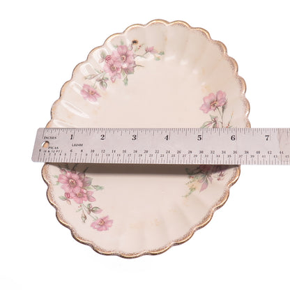 LIMOGES Antique Warranted 22K Gold 3K G-F. W. Wild Rose Porcelain Serving Plate