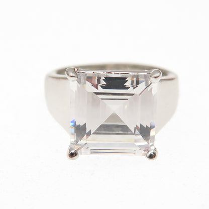 925 Sterling Silver C Z Engagement Ring Size 5.25