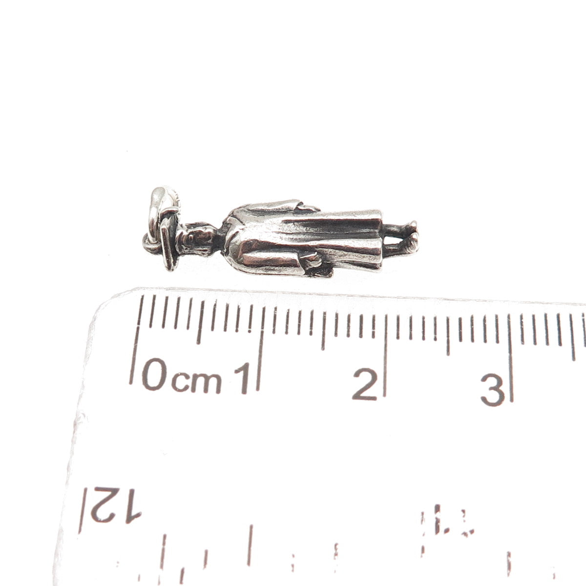 Wells 925 Sterling Silver Vintage Graduate Student Oxidized 3D Charm Pendant
