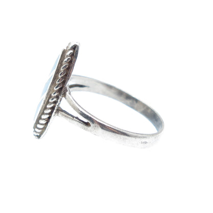 Old Pawn 925 Sterling Silver Vintage Southwestern Bisbee Turquoise Ring Size 5.5