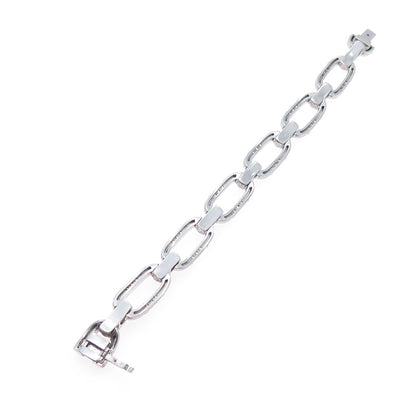 JUDITH RIPKA 925 Sterling Silver Round-Cut C Z Paperclip Link Bracelet 6.5"