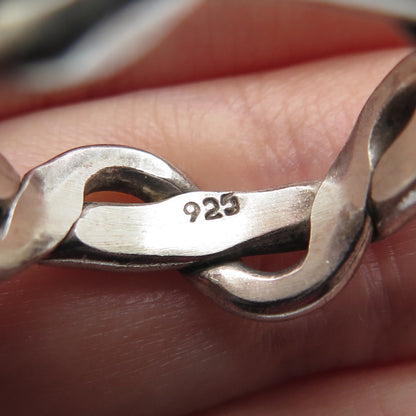 925 Sterling Silver Vintage Infinity Band Oxidized Ring Size 8