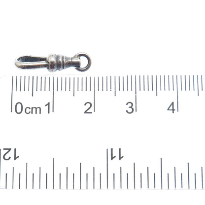 Old Stock 925 Sterling Silver Antique Bracelet / Necklace Carabiner Lobster Lock