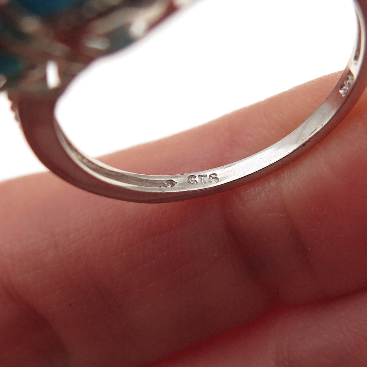 Chuck Clemency 925 Sterling Silver Real Sleeping Beauty Turquoise Ring Size 8.25