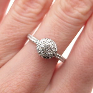 HN Heng Ngai 925 Sterling Silver Real Round-Cut Diamond Ring Size 6