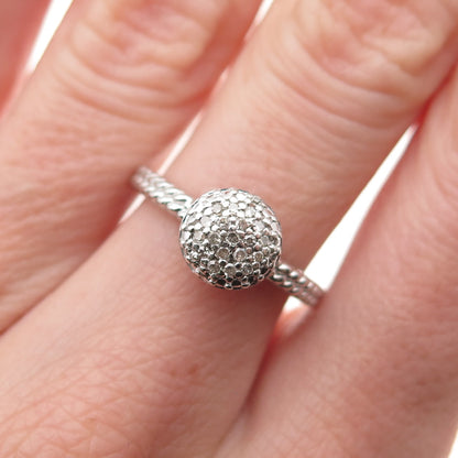HN Heng Ngai 925 Sterling Silver Real Round-Cut Diamond Ring Size 6
