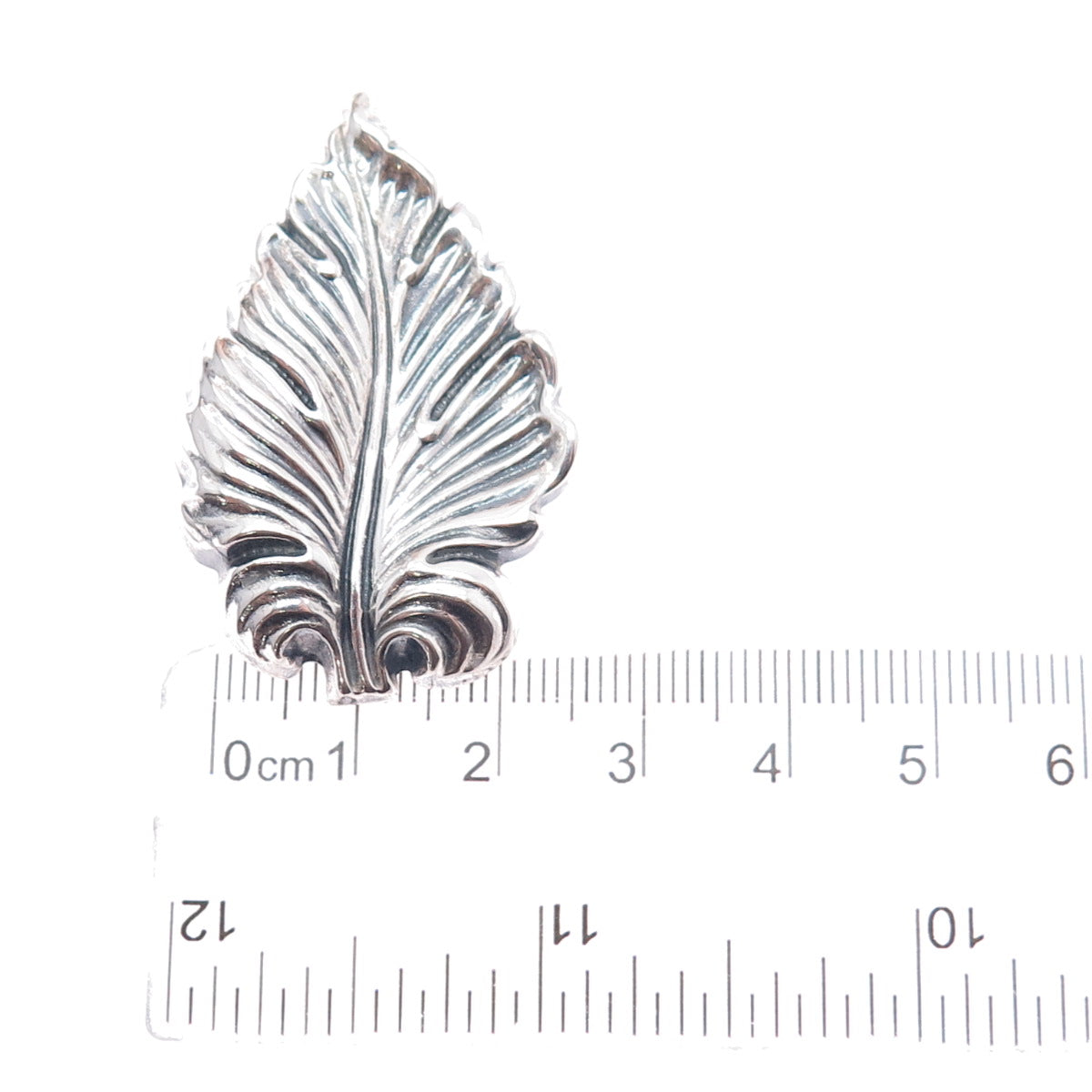 JEWELART 925 Sterling Silver Vintage Floral Leaf Oxidized Pin Brooch