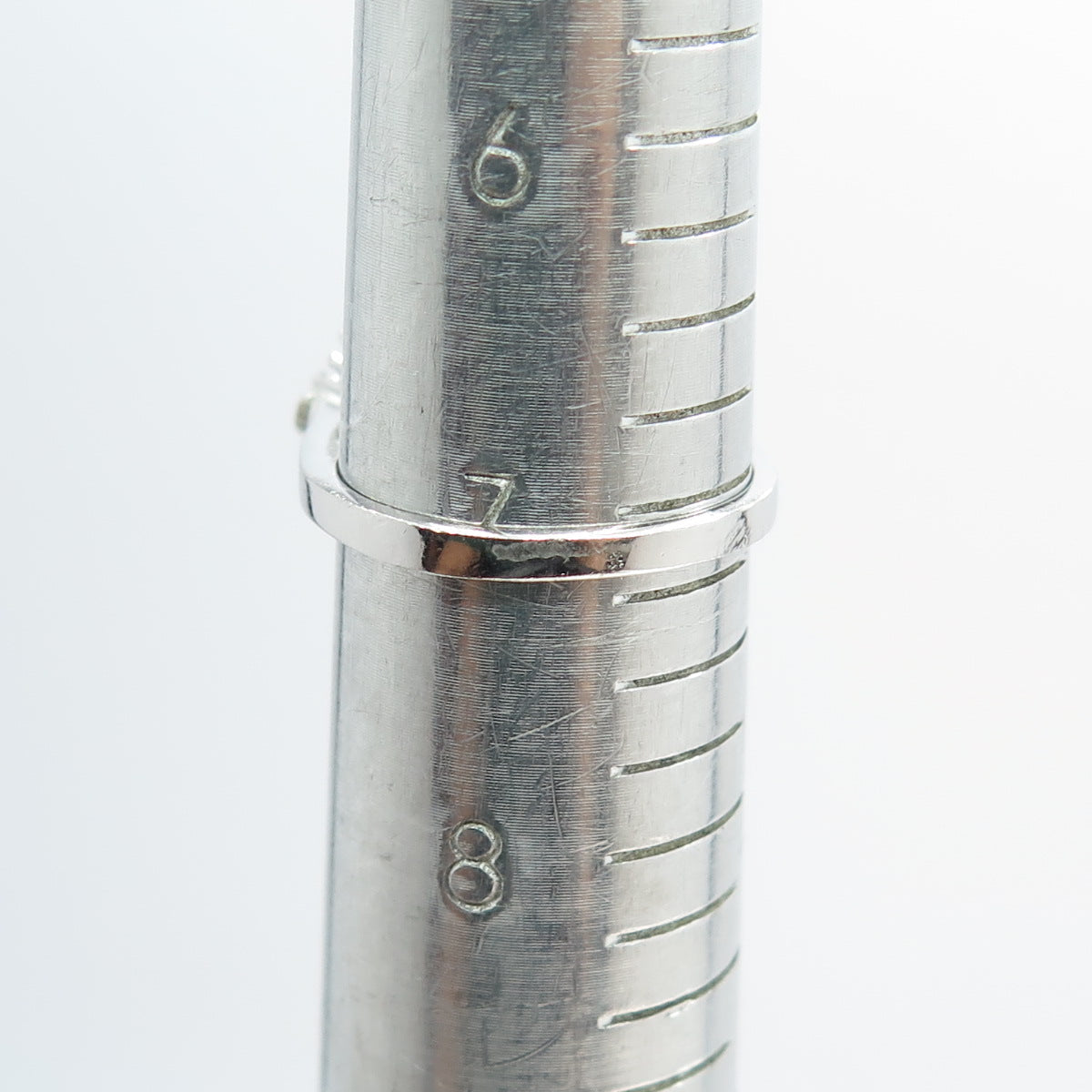 925 Sterling Silver Real Marquise-Cut Sapphire & Round C Z Ring Size 7.25