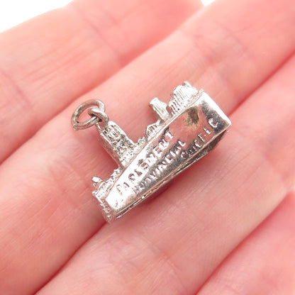 925 Sterling Vintage Parliament of the Province of Canada Mini Charm Pendant