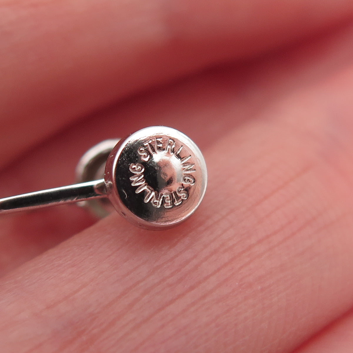 925 Sterling Silver Antique Art Deco Charm Holder Screw Back Earrings