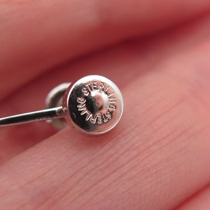 925 Sterling Silver Antique Art Deco Charm Holder Screw Back Earrings