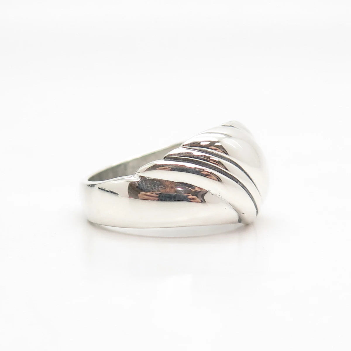 925 Sterling Silver Vintage Kabana Striped Ring Size 10