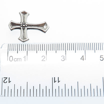 SUNWEST 925 Sterling Silver Vintage Cross Religious Oxidized Pendant