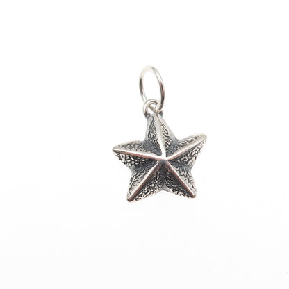925 Sterling Silver Vintage Starfish Oxidized Mini Charm Pendant
