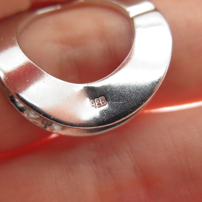 925 Sterling Silver Vintage Modernist Spring Pinky Ring Size 2.75