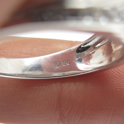925 Sterling Silver Graduated Round-Cut C Z Wavy Ring Size 10