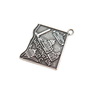 Elco 925 Sterling Silver Vintage Wtshighton DC Oxidized Charm Pendant