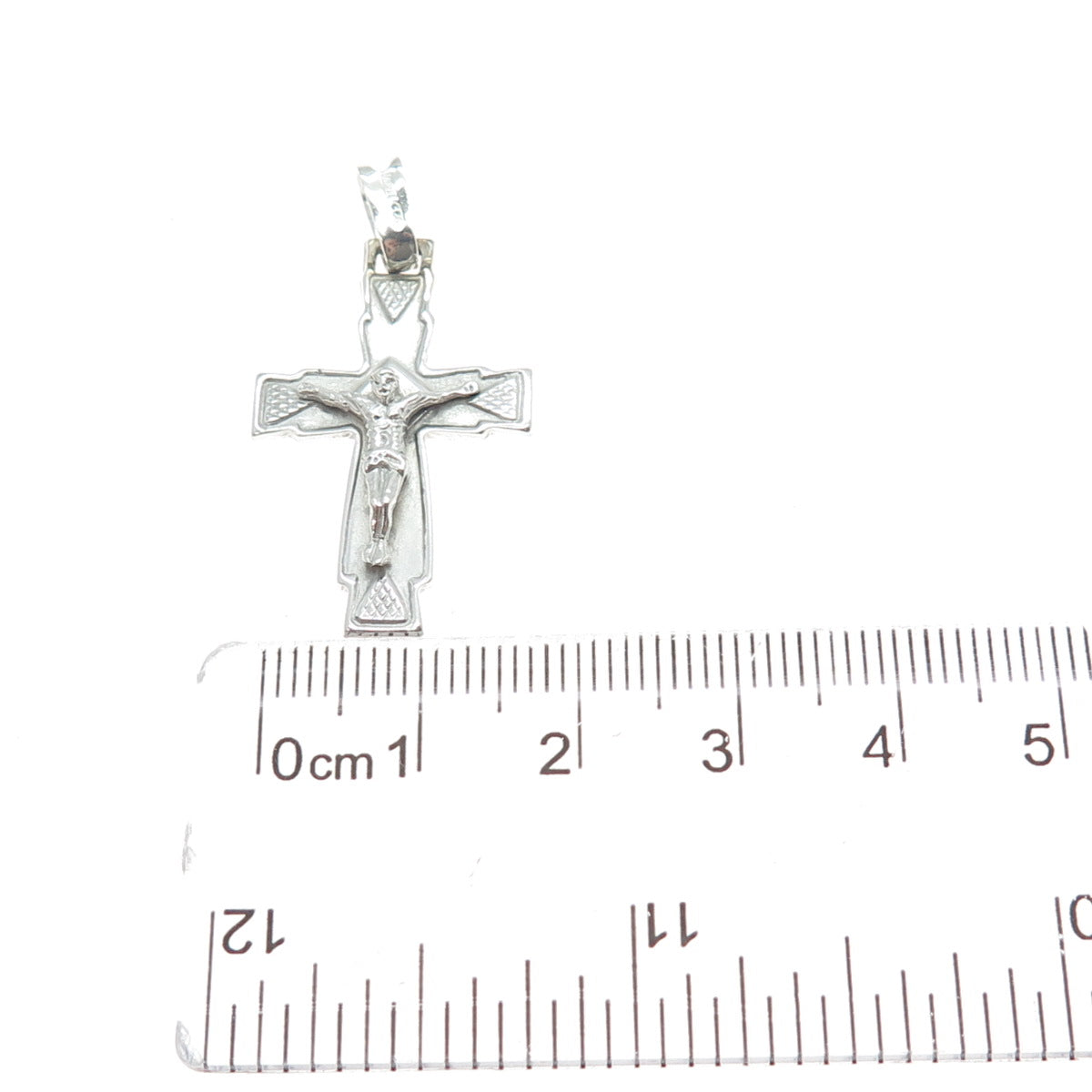 925 Sterling Silver Vintage Italy Crucifix Cross Religious Charm Pendant