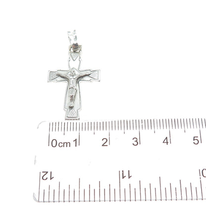 925 Sterling Silver Vintage Italy Crucifix Cross Religious Charm Pendant
