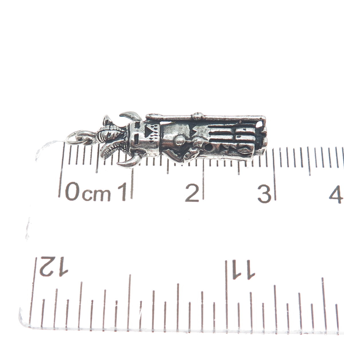 Old Pawn 925 Sterling Silver Vintage Indian Chief Kachina Doll Oxidized Pendant