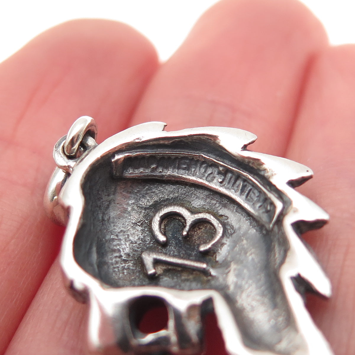 Maramenos & Pateras 925 Sterling Silver Vintage Lion Oxidized Charm Pendant
