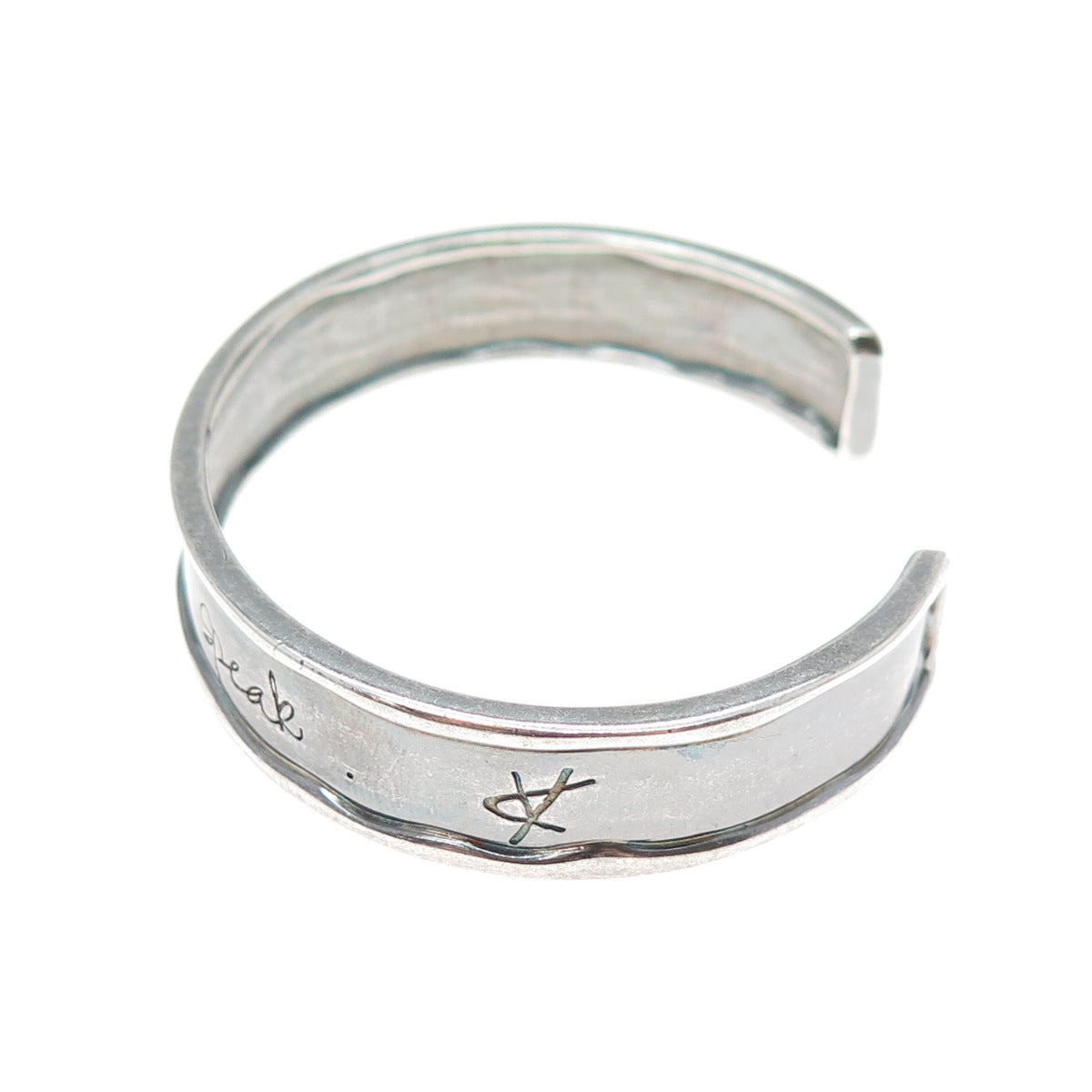 SHAWN KILLINGER & MILOR Sterling Silver Vintage Hear My Soul Speak Bracelet 6.5"