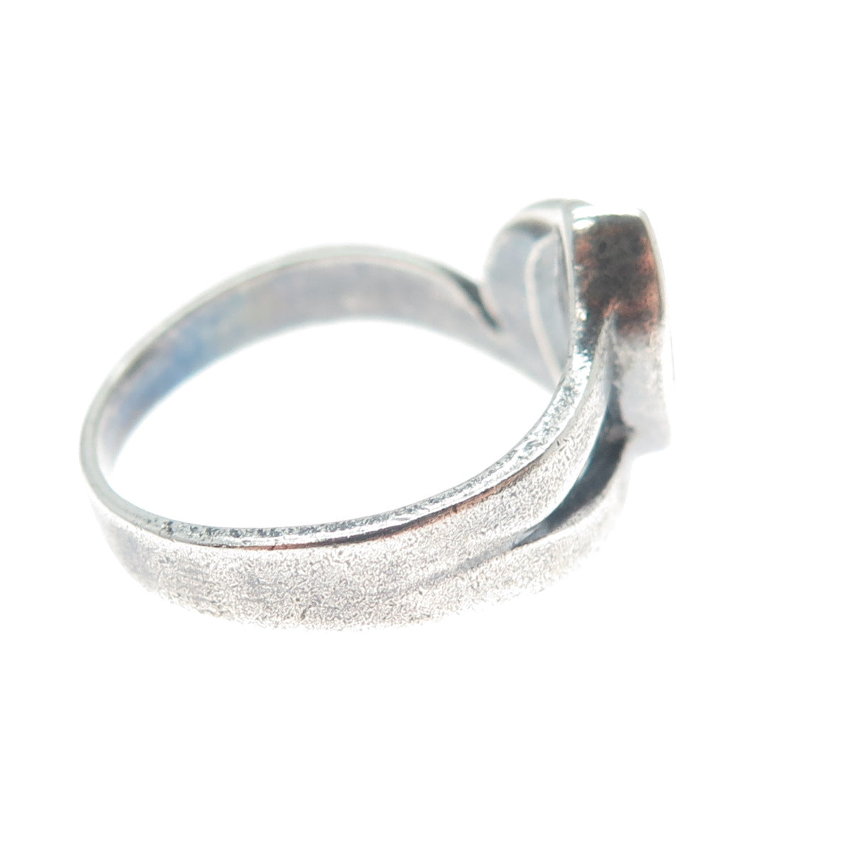 925 Sterling Silver Vintage Real Bisbee Turquoise Modernist Ring Size 7.5