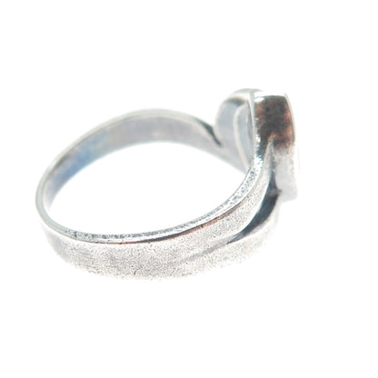 925 Sterling Silver Vintage Real Bisbee Turquoise Modernist Ring Size 7.5