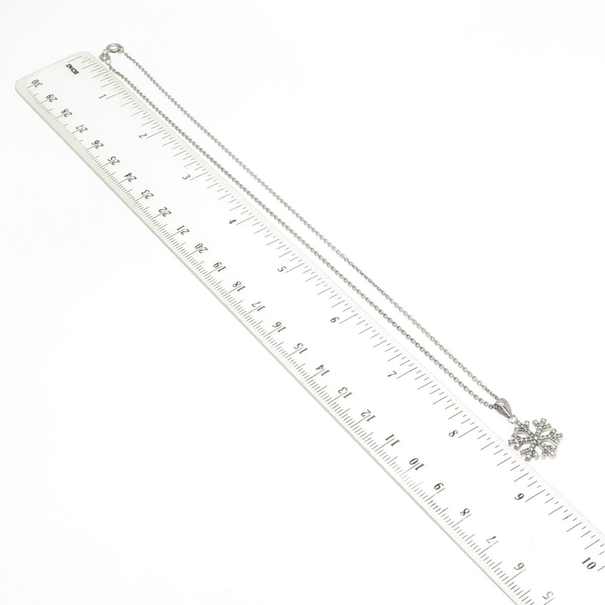 925 Sterling Silver Round-Cut C Z Snowflake Cable Chain Necklace 16"