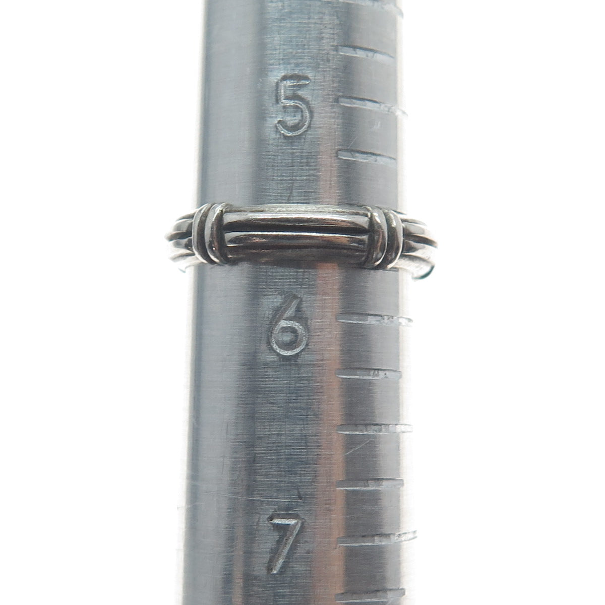HENRY DESIGNS STUDIO 925 Sterling Silver Vintage Oxidized Band Ring Size 5.75