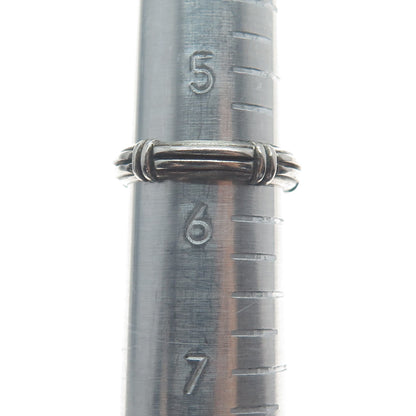 HENRY DESIGNS STUDIO 925 Sterling Silver Vintage Oxidized Band Ring Size 5.75
