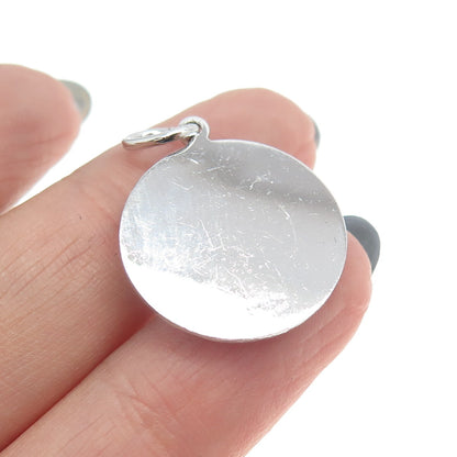 FORSTNER 925 Sterling Silver Vintage Glass "To Mother" Floral Basket Pendant