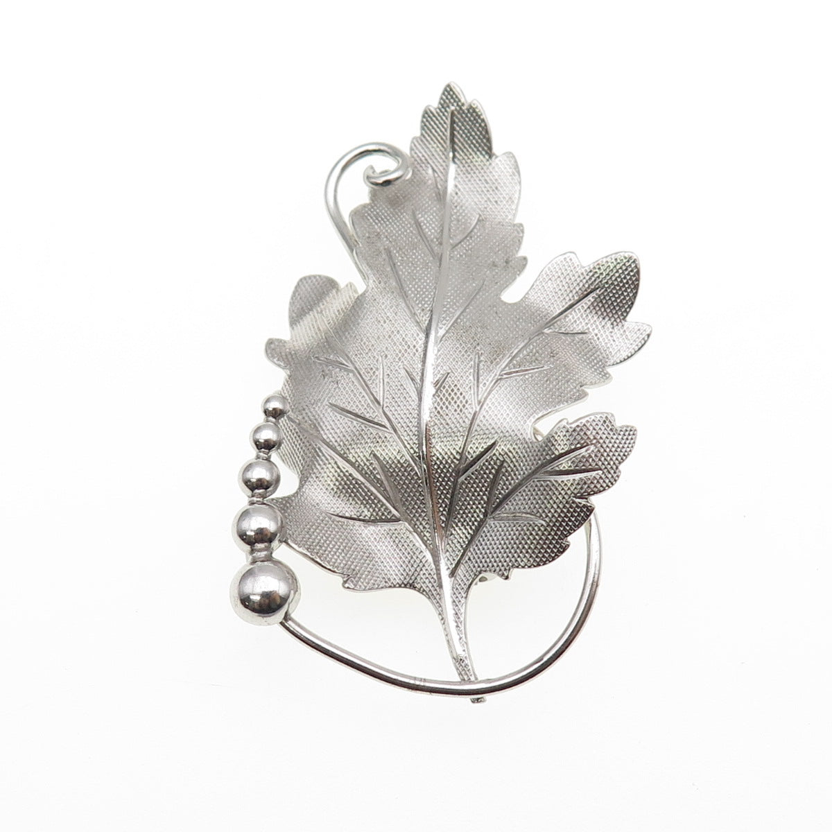 CARL ART 925 Sterling Silver Vintage Modernist Maple Leaf Pin Brooch