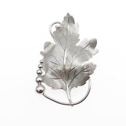 CARL ART 925 Sterling Silver Vintage Modernist Maple Leaf Pin Brooch