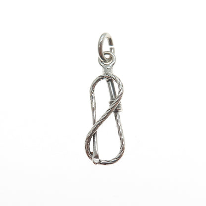 925 Sterling Silver Antique Art Deco Lasso Oxidized Charm Pendant