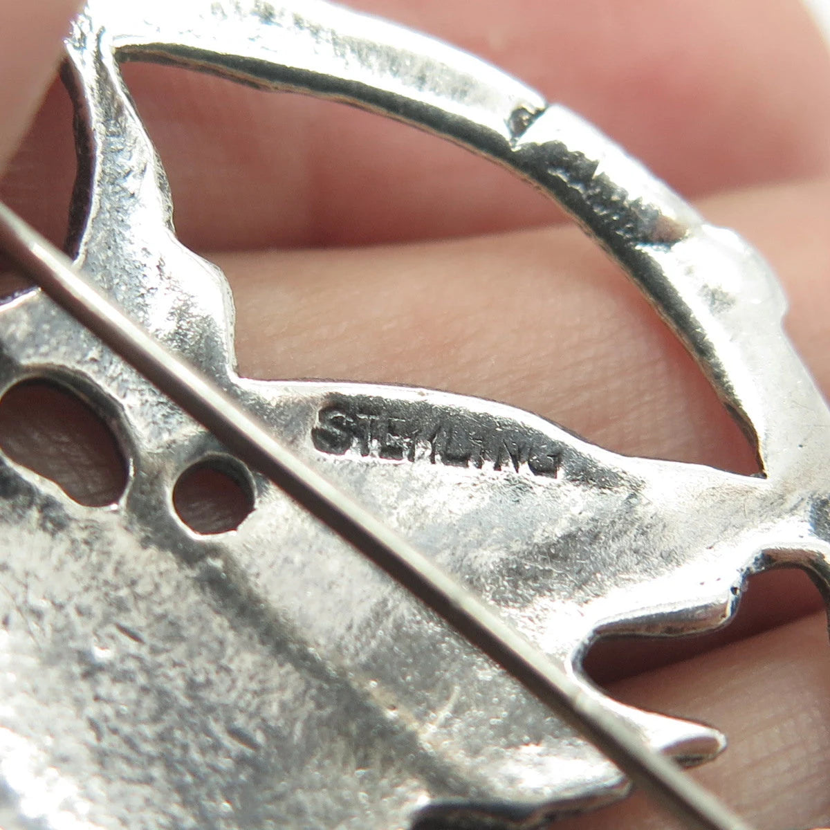925 Sterling Silver Vintage Stork Bird Pin Brooch