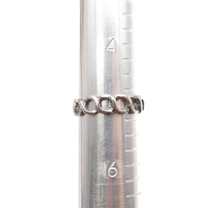 925 Sterling Silver Vintage Infinity Link Oxidized Band Ring Size 5.25