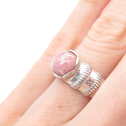 CAROLYN POLLACK 925 Sterling Silver Vintage Real Rhodochrosite Ring Size 6.25