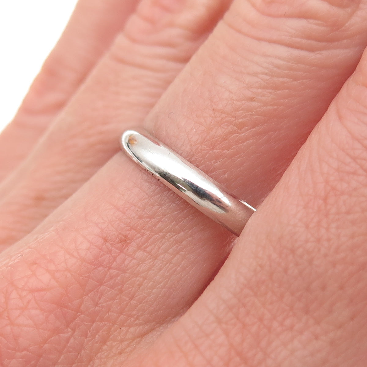925 Sterling Silver Vintage Classic Wedding Band Ring Size 9