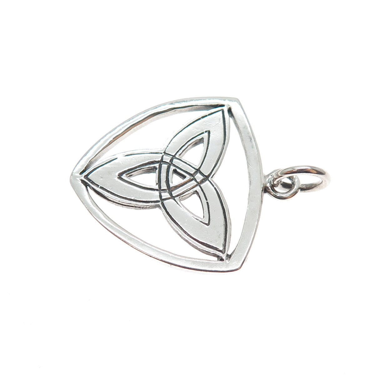 925 Sterling Silver Vintage Celtic Trinity Oxidized Charm Pendant
