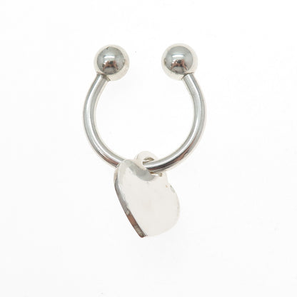 TIFFANY & CO. 925 Sterling Silver Vintage 2001 Heart Tag Screw Ball Key Ring