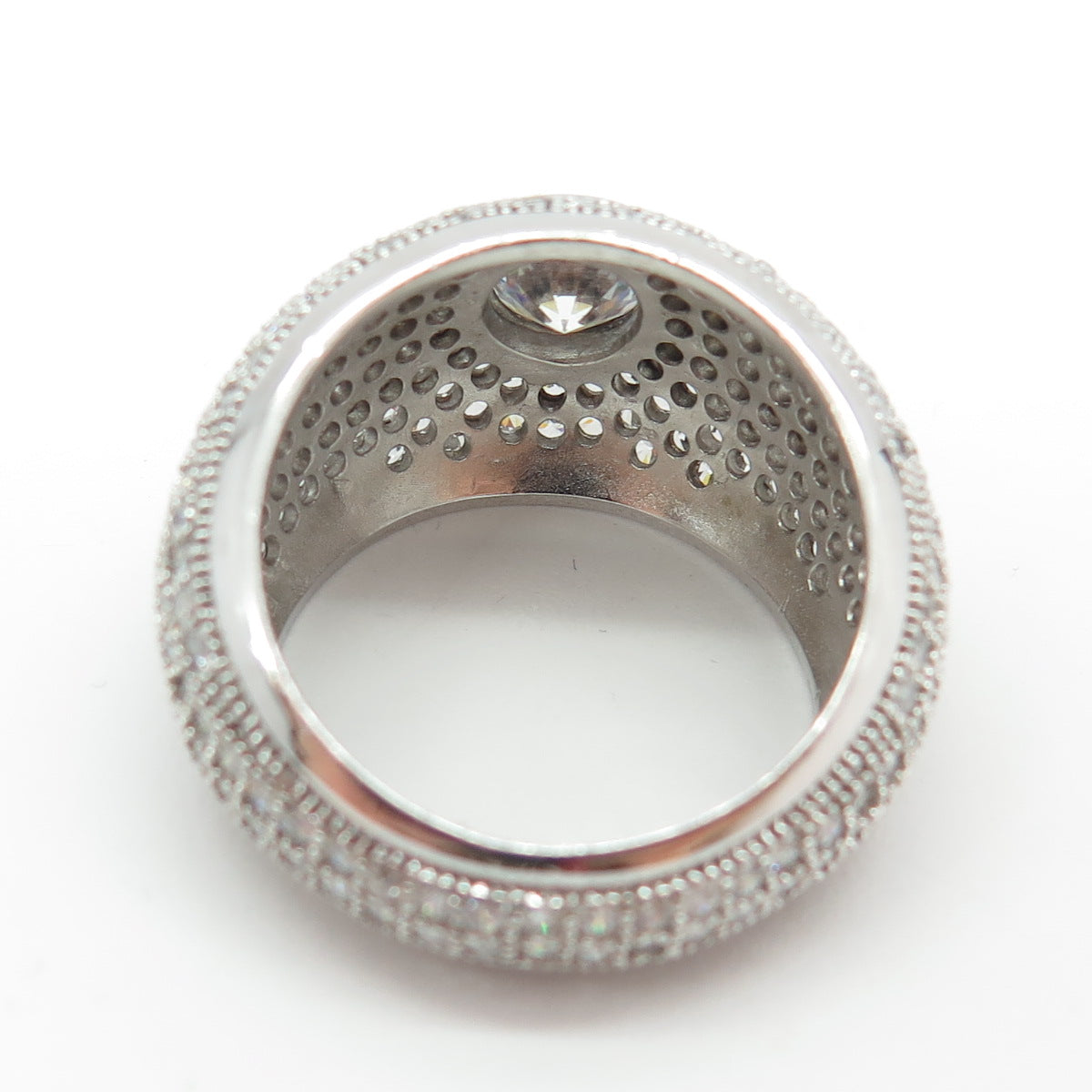 925 Sterling Silver Round-Cut Shaped C Z Ring Size 10