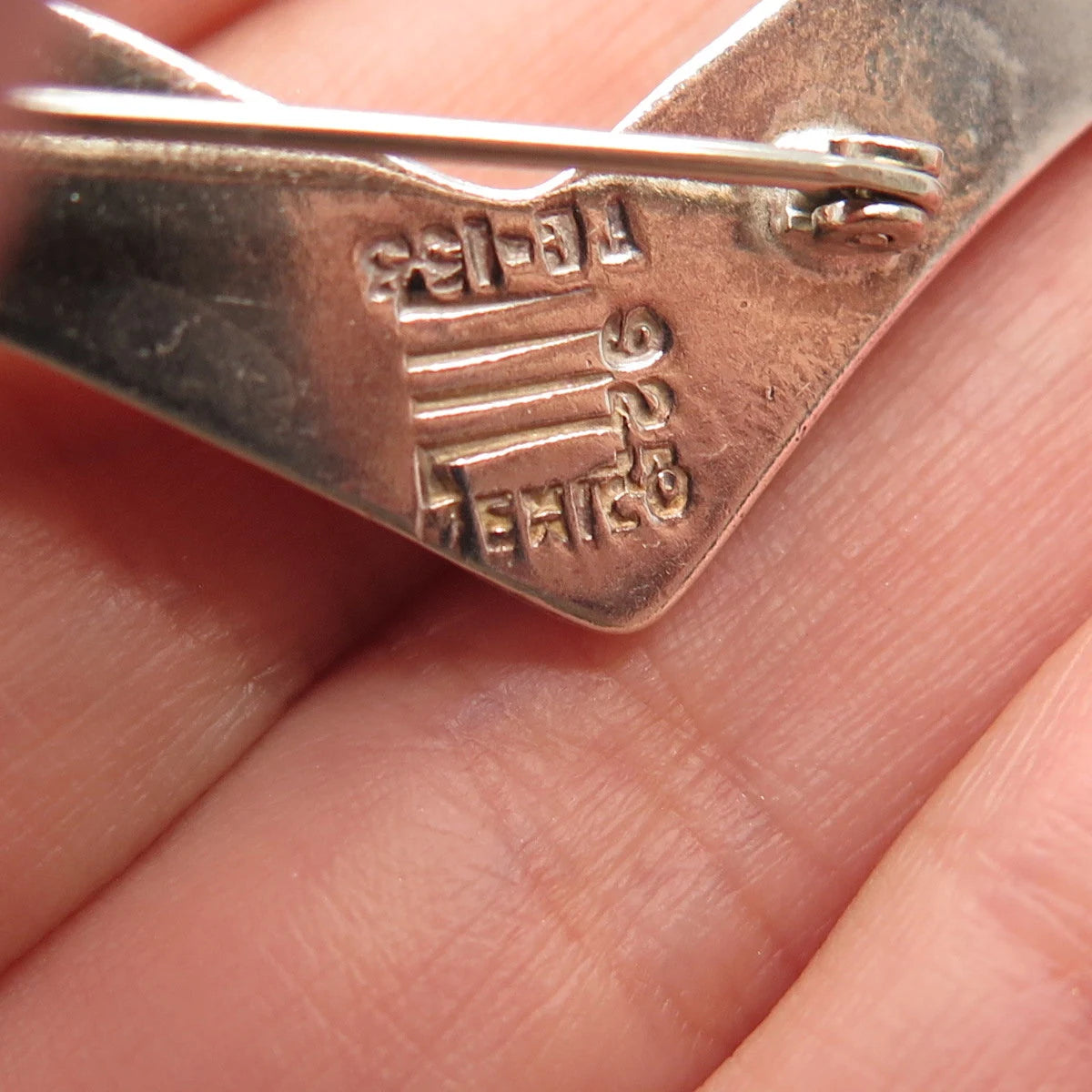 925 Sterling Silver Vintage Mexico Check Mark Pin Brooch