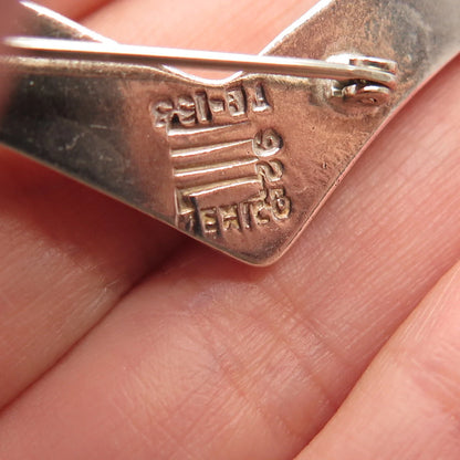 925 Sterling Silver Vintage Mexico Check Mark Pin Brooch