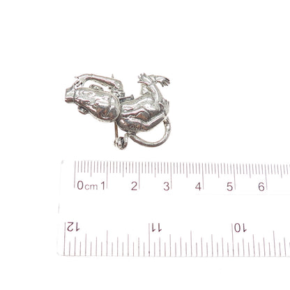 JEWELART Sterling Silver Vintage Monkey Cartoon Character Oxidized Pin Brooch