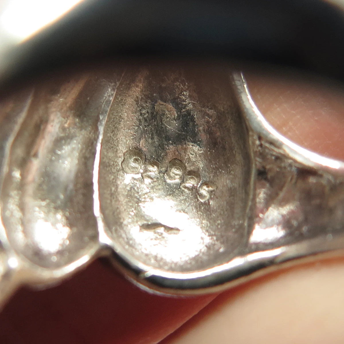925 Sterling Silver Vintage Ribbed Ring Size 8