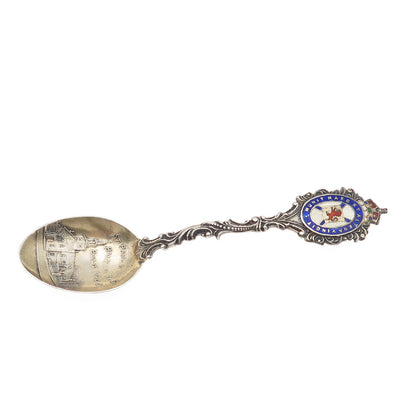 925 Sterling Antique 1901 Canada Enamel St. Paul's Church Halifax Coffee Spoon